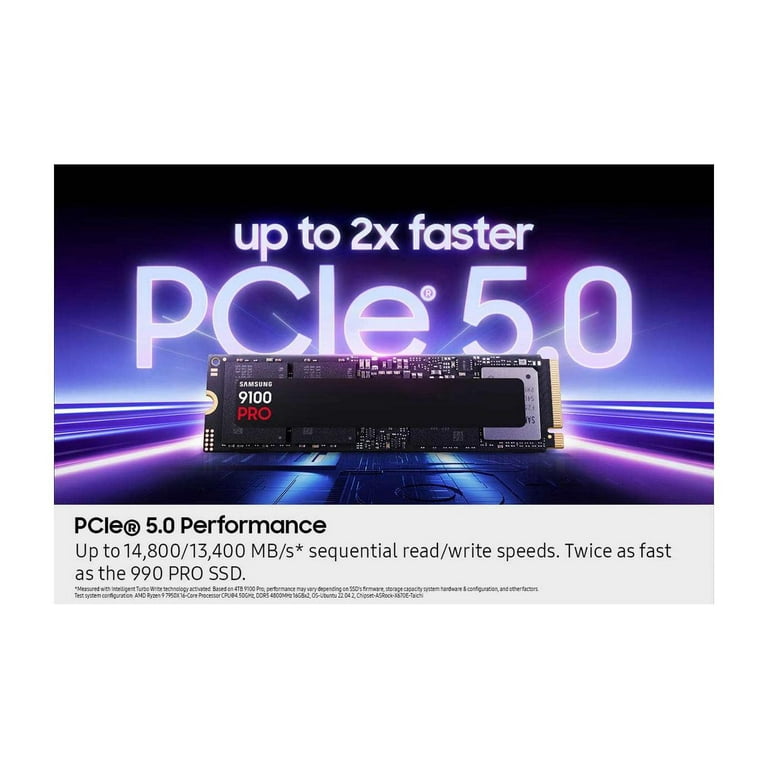 SAMSUNG SSD 9100 PRO with Heatsink 4TB, PCIe 5.0x4 M.2 2280, Seq