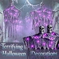 thumbnail image 4 of AGCAN 2 Pack Hanging Skeleton Decorations, Hanging Light Ghost, Articulated Arms with Hanging Ropes, Scary Halloween Haunted House Prop for Indoor Outdoor Yard Porch, 4 of 7