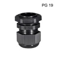 thumbnail image 2 of PG19 Cable Gland Waterproof Plastic Joint Adjustable Locknut Black for 12mm-15mm Dia Cable Wire 2Pcs, 2 of 3