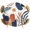 Beige, variant on Mid Century Abstract Geometric Tropical Leaf Fitted Round Tablecloths 36"-44",Waterproof Table Cloth for Kitchen Holiday Party Tables Decor