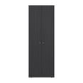 thumbnail image 4 of Bedroom Dressers Home 2 Door Closet System, Four Fixed Shelves, Compact Wardrobe for Bedroom Organization, Laundry Room Organization, Utility Room Organization, Freestanding Storage Furniture, Black,, 4 of 8