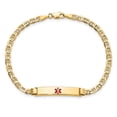 thumbnail image 4 of 14k Yellow Gold Bracelet Medical Anchor 5.5 mm 7 in Semi-solid Polished Red Enamel ID, 4 of 4