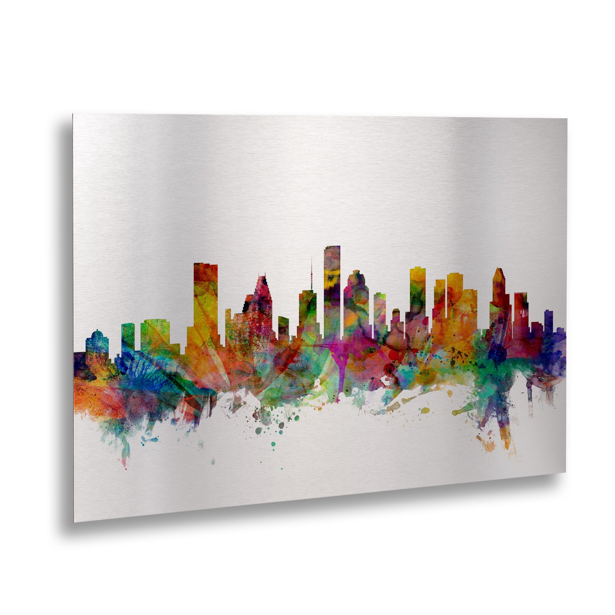 Trademark Fine Art 'Houston Texas Skyline' Brushed Aluminum Wall Art Art by Michael Tompsett