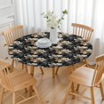 thumbnail image 3 of Pioneer Flower Floral Print Pattern Round Fitted Tablecloth with Elastic Edge,Dining Table Cover Waterproof,Outdoor Round Tablecloth for Camping,Dining,Indoor and Outdoor, 3 of 7