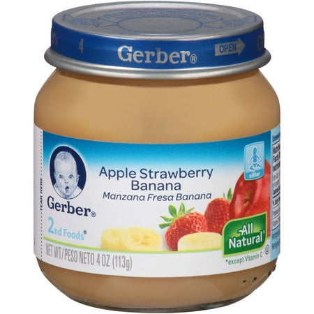 Gerber 2nd Foods Apple Strawberry Banana Baby Food 4 oz. Jar - Walmart.com