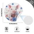 thumbnail image 2 of Ryvnso Cute Pig in Floral Round Plate Mats Dining Table Placemat Set of 4 for Holiday Decoration, 2 of 7