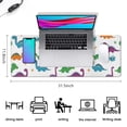 thumbnail image 5 of Long Mouse Pads for Desk,White Dinosaurs Colorful Leaves Pattern Desk Mats on Top Of Desks, Desk Mouse Pad Extra Large with 3mm Non-Slip Base and Stitched Edge for Gaming,Office,Work,Home 31.5"x11.8", 5 of 6