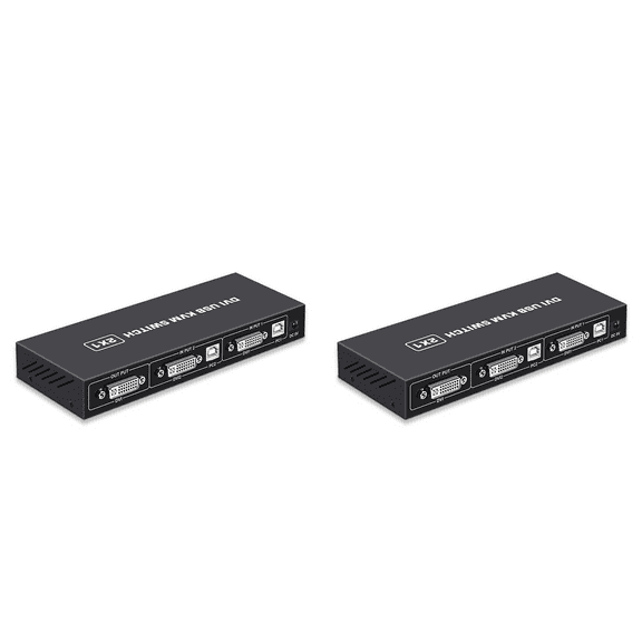 2X DVI KVM Switch 2-in-1 4K Two Computers Shared USB Keyboard Mouse Print Monitor Multi-Function Switching Screen