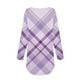 thumbnail image 4 of QATAINLAV Stripe Shirts for Women 2024 Fall Long Sleeve Pullover Tops Outdoor Casual Round Neck Tees Plus Size Loose Fit Tunic Purple XL, 4 of 6