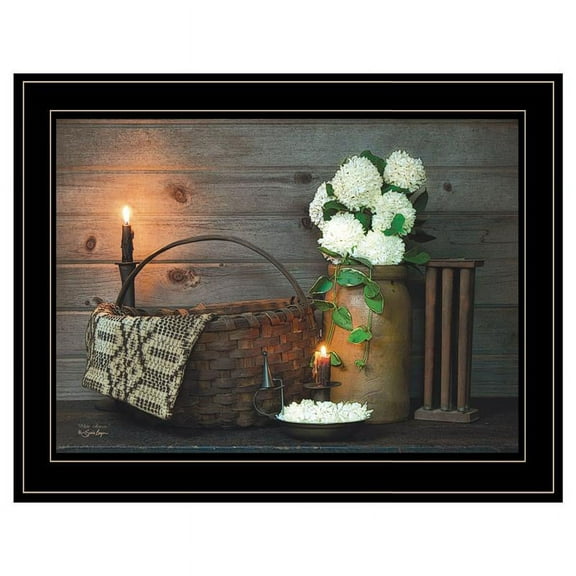 White Flowers by Susie Boyer Printed Framed Wall Art Wood Multi-Color