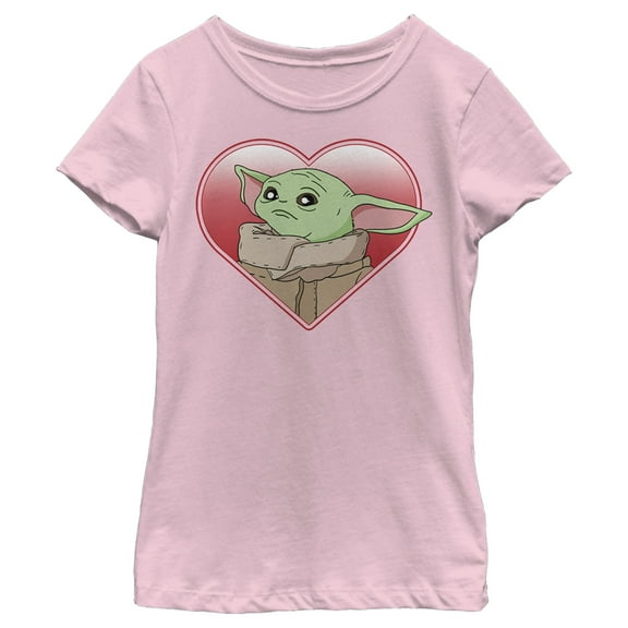 Girl's Star Wars: The Mandalorian The Child Heart Look Graphic Tee Light Pink X Large
