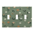thumbnail image 2 of 2 Gang Light Switch Cover Plate Cute Small Flowers and Leaves Wall Plate Decorate Electrical Outlet Cover Plates 4.56”x4.48”, 2 of 8