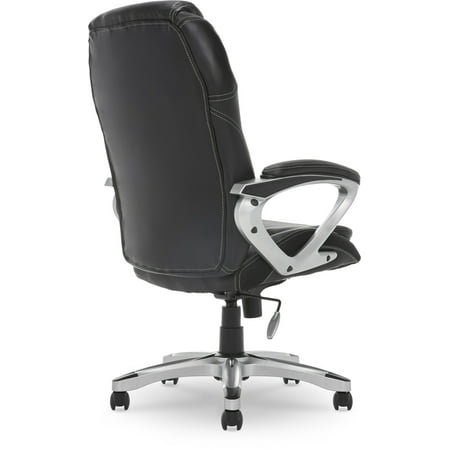 Serta - Amplify Work or Play Ergonomic High-Back Faux Leather Swivel Executive Chair with Mesh Accents - Black