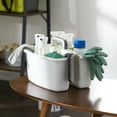 thumbnail image 6 of Gracious Living Large Home Divided Storage Tote Caddy, White W/Gray Carry Handle, 6 of 12