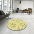thumbnail image 4 of Ahgly Company Machine Washable Indoor Round Transitional Corn Yellow Area Rugs, 7' Round, 4 of 7