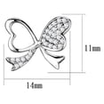 thumbnail image 2 of Women's 925 Sterling Silver Rhodium CZ Clear 1.90(g) Stud Earrings, 2 of 2