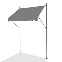 Adjustable Retractable Outdoor Awning, 78.7" Depth x 47.2" Width, Grey Shade Canopy