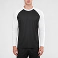 thumbnail image 2 of Rvwovn Men's Raglan Long Sleeve Tee, Crew Neck Casual Baseball Workout T-Shirt, Classic Color Block, 2 of 6