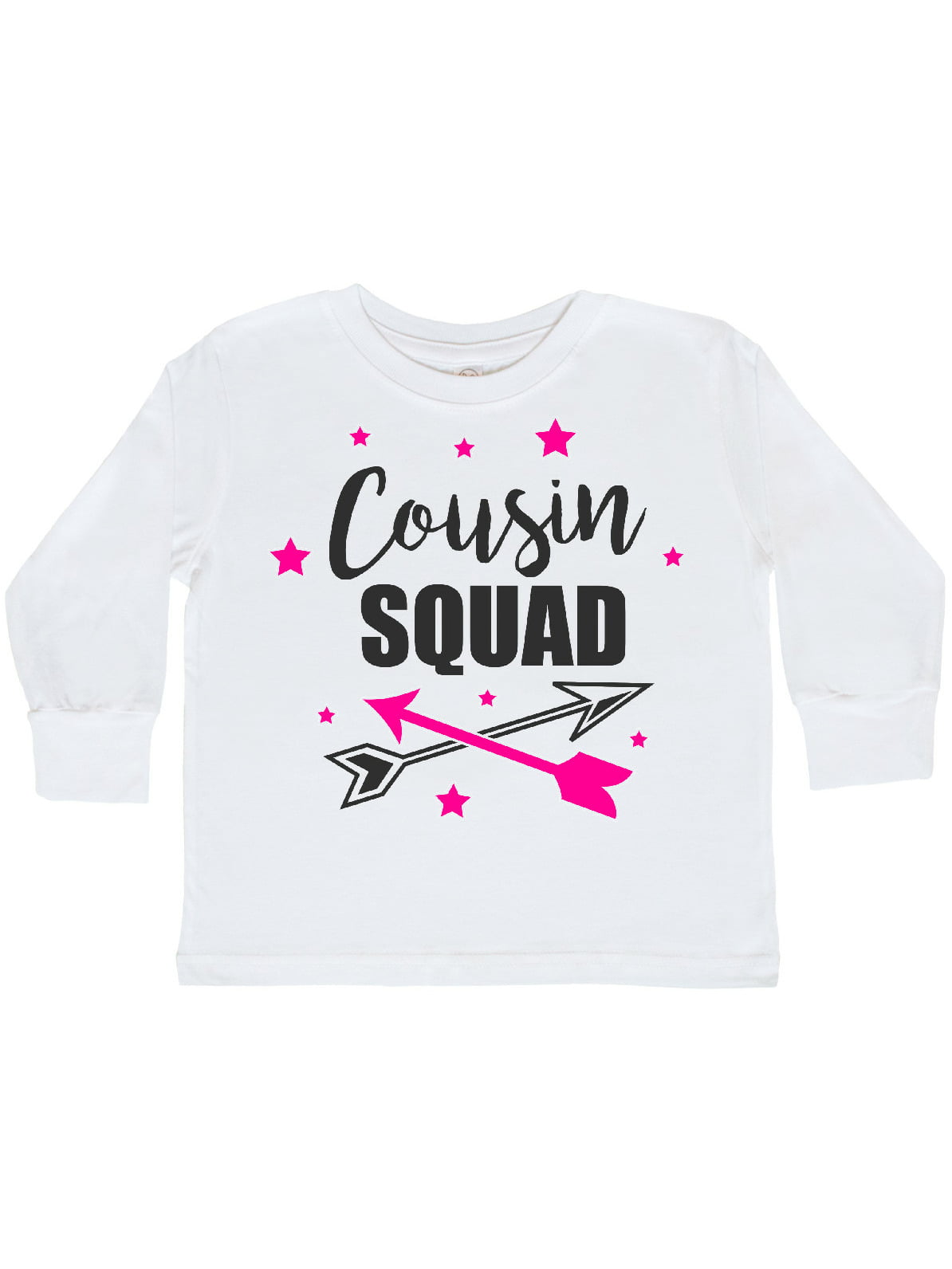 inktastic New Cousin with Pink Flowers Toddler Long Sleeve T-Shirt