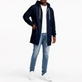 thumbnail image 5 of LNZGNM Hoodies for Men Zip Up Loose Fit Casual Fall Sweatshirts, Fashionable Drawstring Long Sleeve Top Coat with Pockets, Navy (M), 5 of 6
