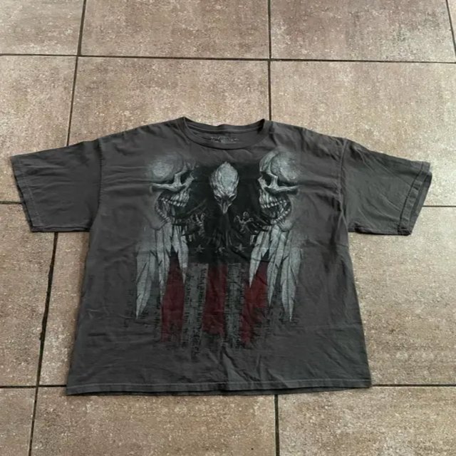 JUNWELL T-Shirt d'Été pour Femmes Col Rond Imprimé Vintage Manches Courtes Respirant Tendances Y2k Ajusté