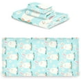 thumbnail image 2 of Dreamtimes 3 PCS Towel Blue Easter Bunnies Cotton Bath Towel Set (1 Bath Towel, 1 Hand Towel, 1 Washcloth) for Bathroom, Super Soft and Quick Dry Towels, 2 of 7