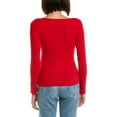 thumbnail image 2 of SADIE&SAGE Womens Pink Textured Ribbed Printed Long Sleeve V Neck Sweater L, 2 of 3