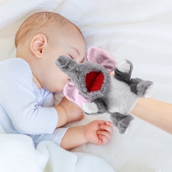 Elephant Plush Hand Puppet with Movable Mouth, Interactive Storytelling Toy for Kids, Educational and Fun Playtime Companion