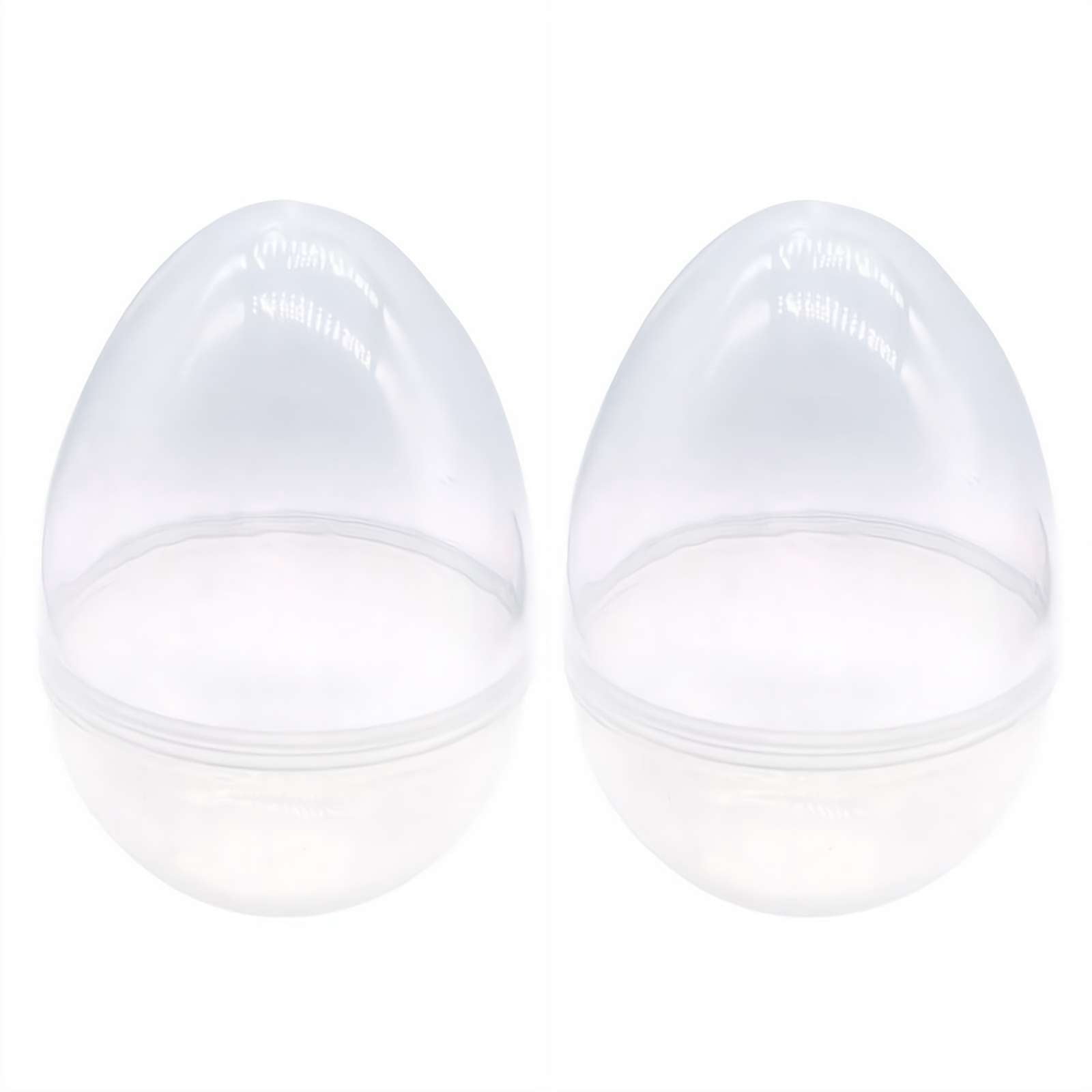 5 Inches Large Clear Easter Eggs Fillable Plastic Easter Eggs Empty Clear Eggs for Easter Basket Stuffers-2pcs