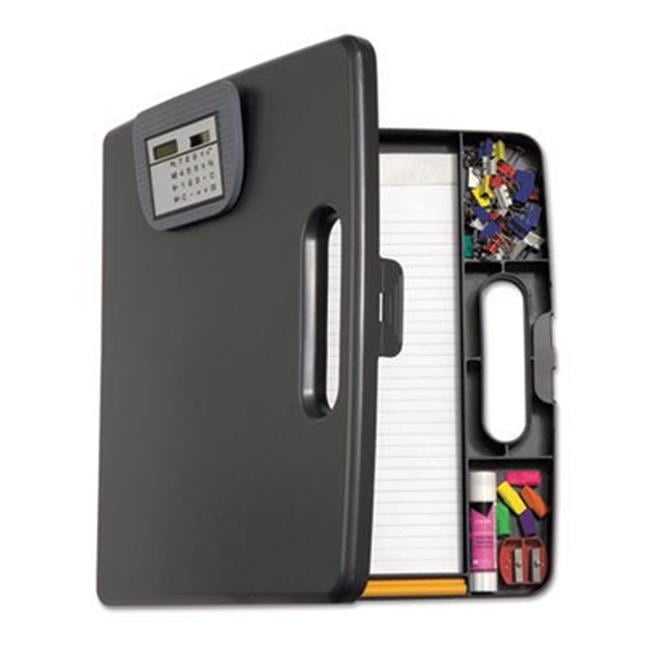 Portable Storage Clipboard Case with Calculator, 12w x 13.1h, Charcoal