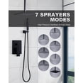 thumbnail image 3 of Wowow 8-Spray 12 in. Wall-Mounted Dual Shower Head and Handheld Shower Head 1.8-GPM in Matte Black, 3 of 5