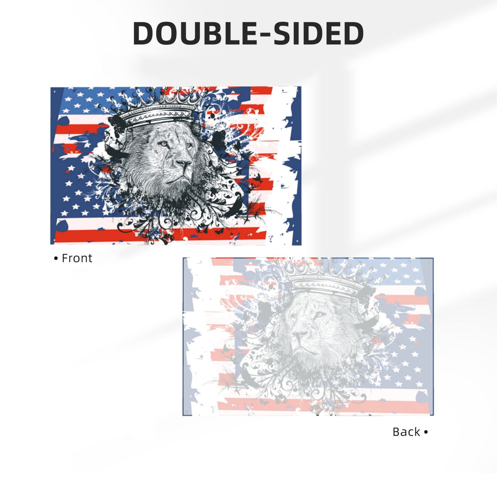 Lion USA Flag Four Hole Decorated Banner Flag for Garden Yard Home Decoration Indoor Outdoor 4x6 Ft