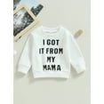 thumbnail image 2 of Bagilaanoe Toddler Baby Girl Boy Casual Sweatshirt Long Sleeve Letter Print Pullover 6M 12M 18M 24M 3T 4T Kids Fall Loose Tee Tops, 2 of 7