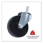 Alera Optional Casters For Wire Shelving, 125 lbs/Caster, Black, 4/Set -ALESW790004