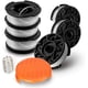 thumbnail image 1 of Bobina de repuesto para recortadora para black and decker, bobina de deshierbe AF-100 con bobina de 30' 0.065", borde GH600 GH900 con tapas de bobina RC-100-P (6 bobinas, 1 tapa, 1 resorte) Ormromra WLJ-1610, 1 of 2