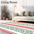 thumbnail image 2 of ODIKA 3'x5' Machine Washable Non-Slip Area Rug, Cane Stripe Whimsical Elf Leg Festive Design High Traffic Rug, Red, 739137, 2 of 7