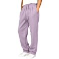 thumbnail image 2 of GobdXE Girls' Solid Jogger Sweatpants with Drawstring Elastic Waist and Pockets Purple,8-9 Years, 2 of 4