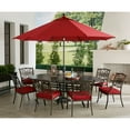 thumbnail image 3 of Hanover Traditions 9-Piece Aluminum Outdoor Dining Set with Umbrella, Red, 3 of 9