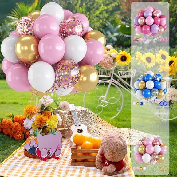 JVBTVB 30 Pack Matte Party Balloons Helium Ready, Durable & Safe for Kids, for Birthday Wedding Holiday Decorations, Multi-Color Balloon Set