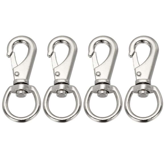 Uxcell 4 Pcs Flag Swivel Snap Clips, 2.7 Inch Heavy Duty Alloy Flag Pole Snap Hooks, Silver Tone