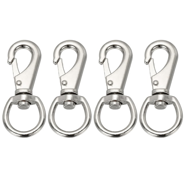 Uxcell 4 Pcs Clips à Pression Pivotants pour Drapeau, Crochets à Pression en Alliage Robuste de 2,7 Pouces, Ton Argenté