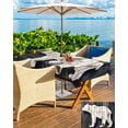 thumbnail image 5 of nqOlkjepod White Brown Bear Outdoor Tablecloth with Umbrella Hole & Zipper, Retro Country Farmhouse Rustic Wood Grain Rectangle Table Cover 54x80 Inch, Waterproof Table Cloth Protector for Patio, 5 of 7
