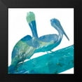 thumbnail image 2 of DeRice, Julie 15x15 Black Modern Framed Museum Art Print Titled - Watercolor Pelican Square 11, 2 of 5