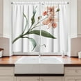 thumbnail image 2 of Ambesonne Floral Kitchen Curtains, Watercolor Blooming Flowers, 55"x30", Peach Rose Laurel Green, 2 of 3
