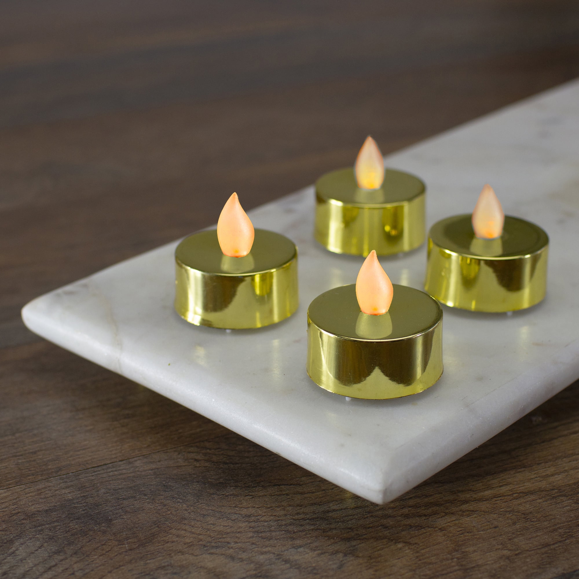 Northlight 3" LED Gold Flameless Tealight Candle (4 Pack)