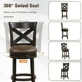thumbnail image 4 of Costway 26" Swivel Bar Stool Set of 4 Counter Height PU Leather Seat Rubber Wood Legs, 4 of 8