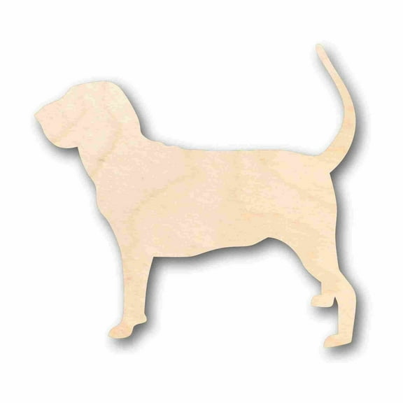 Unfinished Wood Bloodhound Dog Silhouette - Craft- up to 46" DIY 18" / 1/8"
