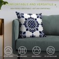 thumbnail image 4 of Blue And White Pioneer Flower Pillow Covers,Blue And White Pioneer Flower Throw Pillow Covers 18"×18" ,Living Room Sofa Couch Pillow Covers,Decorative Pillow Covers, 4 of 7