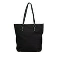thumbnail image 1 of Pre-Owned Salvatore Ferragamo Gancini Tote Bag AU-21 4909 Black Canvas Leather Women's (Good), 1 of 7