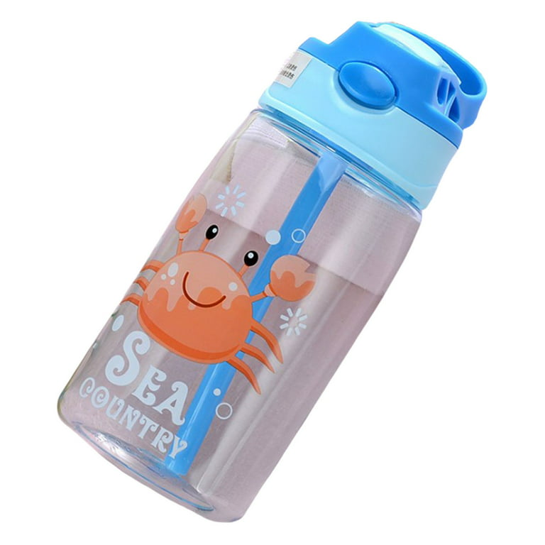 480ML Kids Water Cup Water Bottle Cartoon Patterns Print Water Cup with  Straw Outdoor Portable Children's Cups 